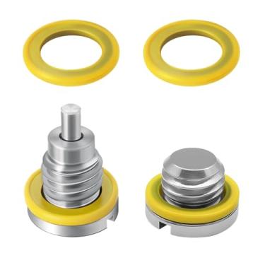 Imagem de Tonsamvo Kit de plugue de drenagem de óleo da caixa de engrenagem inferior para motor de popa Mercury/MerCruiser - 2 conjuntos (magnético 8M0058389 e não magnético 179953Q04), rosca 3/8-16 com 4