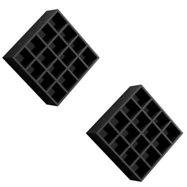 Imagem de Kit 2 Nicho Decorativo Porta Toalha Com 16 Nichos Multiuso Glamour preto