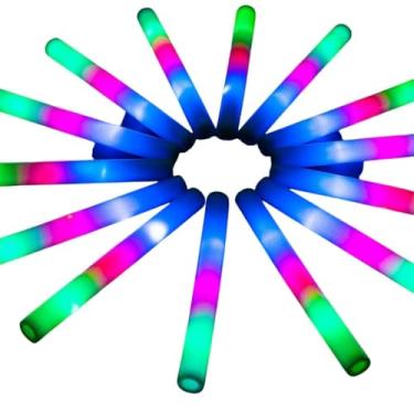 Imagem de kit 50 Bastão Led Espuma Festa Neon Balada Formatura Casamentos (30)