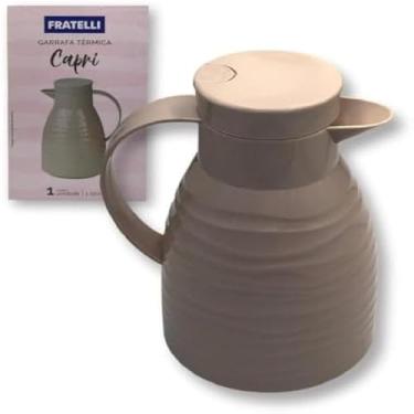 Imagem de Garrafa termica para liquidos quente e frio, pratica, portatil, moderna, elegante, 1L, nude, discreta