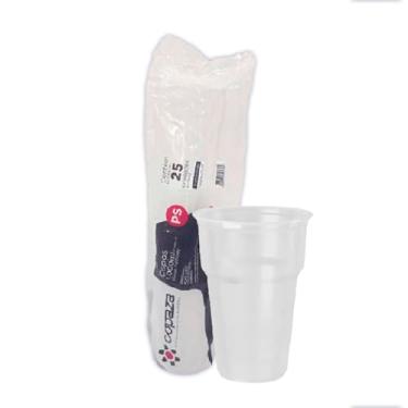 Imagem de 25 Copos de 1 Litro 1000ml Transparente Plástico Chopp Cerveja Suco