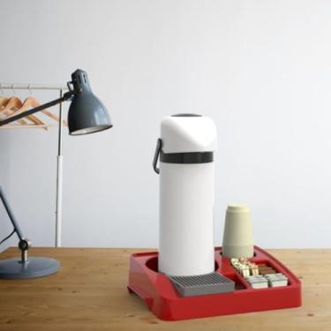 Imagem de Bandeja Servir Porta Garrafa Sachês Açúcar Café Chá Pequena (Vermelho)