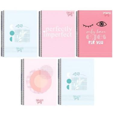 Imagem de Kit 5 Caderno Power Girl Capa Dura 80 Folhas Arame Reforçado - 144026I