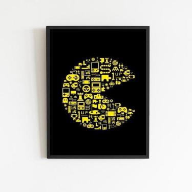 Imagem de Quadro Gamer Games Símbolos 33X24Cm - Com Vidro