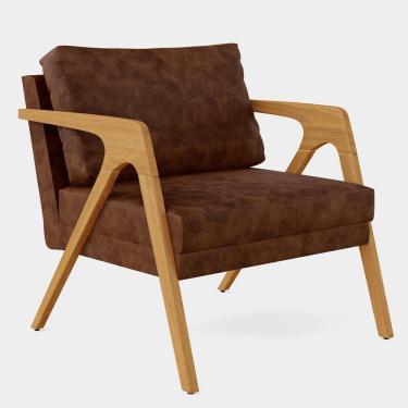 Imagem de Poltrona Pietra Com Estrutura Madeira Marrom