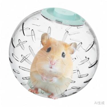 Imagem de Bola de exercício para hamster, transparente com tampa verde menta, 14 cm de diâmetro (verde)