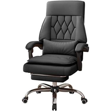 Imagem de Cadeira executiva de computador cadeira executiva com rodas cadeira executiva ergonômica com apoio para as pernas, cadeira de escritório giratória com design de encosto alto, cadeira reclinável para