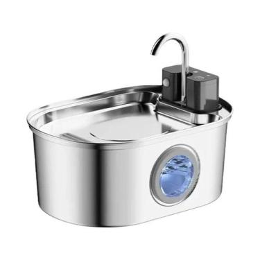 Imagem de Fonte De Água Inteligente Sem Fio Em Aço Inoxidável Para Gatos 3.2L Di