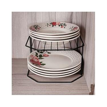 Imagem de Organizador Duplo para Pratos Utimil Pintura em Epóxi Preto