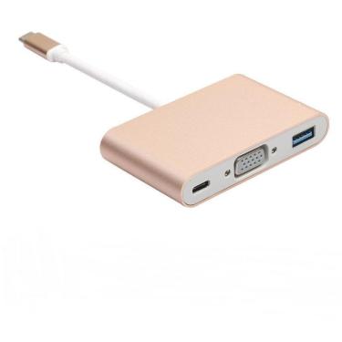 Imagem de Adaptador De Usb-c Para Vga Multiporta 3 Em 1 Vga Usb 3.1-c