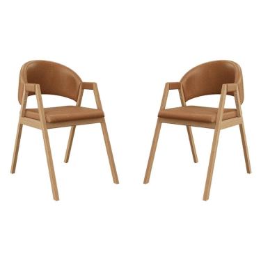 Imagem de Kit 2 Cadeiras de Jantar Suellen Estofada Tecido Sintético