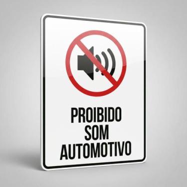 Imagem de Placa Acm Proibido Som Automativo Ícone 18X23 - Sinalizo