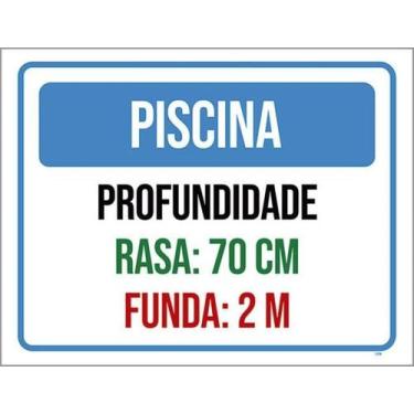 Imagem de Kit 5 Placas Sinalização - Piscina Verde Vermelha - Sinalizo