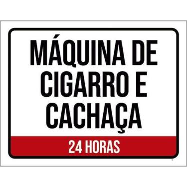 Imagem de Kit 5 Placa Acm Máquina Cigarro Cachaça 24 Horas 18X23 - Sinalizo