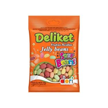 Imagem de Bala Goma Jujuba Frutas Ácidas Deliket Jelly Beans 700g