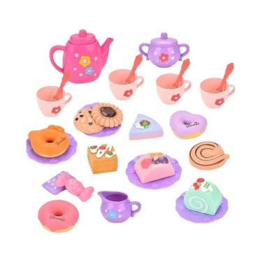 Imagem de Conjunto De Chá Para Meninas Com 27 Peças, Brinquedo De Cozinha Para B