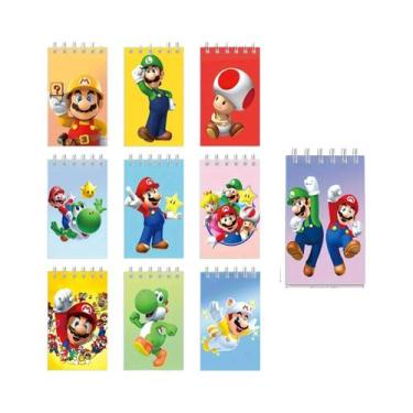 Imagem de Caderno Espiral Do Personagem De Desenho Animado Super Mario, 10 Peças
