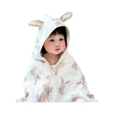 Imagem de Roupão De Banho Infantil Com Capuz De Desenho Animado, 4 Camadas De Ga
