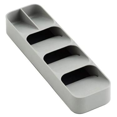 Imagem de Organizador Talheres Porta Talheres Bandeja Gaveta Plástico Cinza Cozinha Compacto