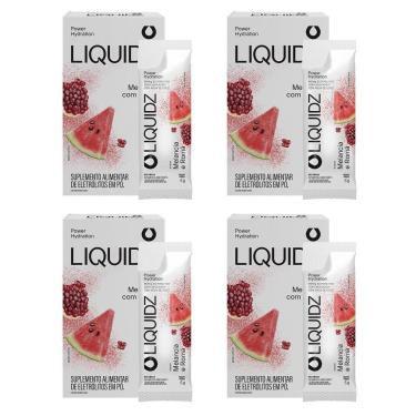 Imagem de LIQUIDZ - Eletrólitos Zero Açúcares - Melancia com Romã - Kit 4 Caixas - 24 sachês-Unissex