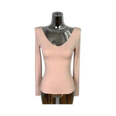 Imagem de Camiseta Feminina De Verão Slim Fit Transparente Com Decote Redondo Ca