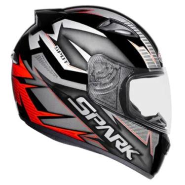 Imagem de Capacete Ebf New Spark Spot Preto e Vermelho Fosco, 58