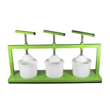 Imagem de Prensa de Ferro com 3 Formas CP500 para Produção de Queijo Tripla 500g