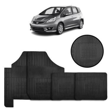Imagem de Jogo de Tapete de Borracha Preto para Honda Fit 2009 a 2014 4 Peças - 