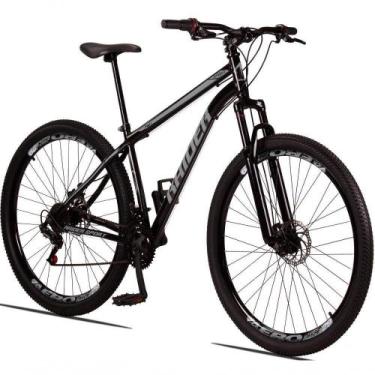 Imagem de Bicicleta 29 Raider Sport Aço 21M Freio a Disco c/ Suspensão Preto+cin