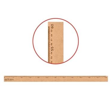 Imagem de Régua de Madeira Em MDF Natural 60 cm Com Pegador Referência 1562 Souz