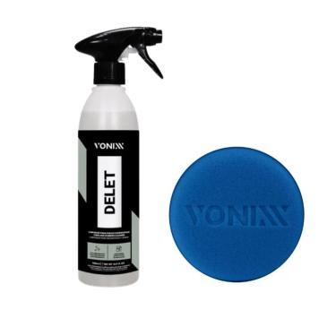 Imagem de Limpador para Pneus e Borrachas Delet 500ML com Aplicador de Espuma para Detalhamento Automotivo Vonixx