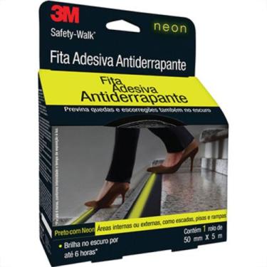 Imagem de 3M Fita Antiderrapante Int.5M - Pto/Neon