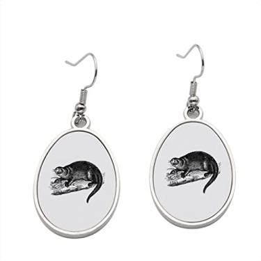 Imagem de Brinco de lontra do rio norte-americano ou lontra Canadensis vintage com gravação – Brincos pendentes para meninas – Presente de festa de aniversário dos namorados