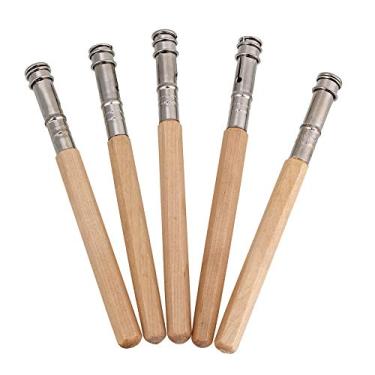 Imagem de RDEXP Extensores de Lápis de Madeira Ajustáveis Extensores de Lápis de Arte Alongador para Material Escolar Pacote com 5