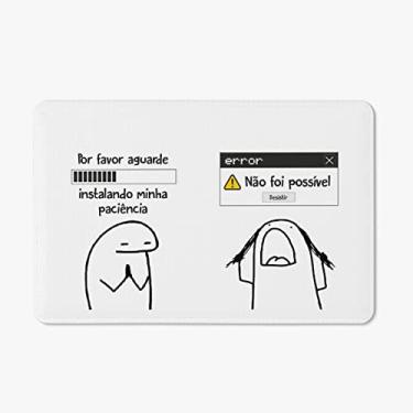 Imagem de Tapete Porta Banheiro Quarto 60x40cm - Instalando Paciência Branco