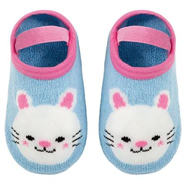 Imagem de BUBA Meia Sapatilha Antiderrapante Coelho - P, Modelo: 14530, Cor: Azul