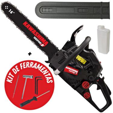 Imagem de Motosserra Kawashima KCS-400E 2 Tempos 37,2cc À Combustão Com Sabre de 16 Polegadas e Freio de Corrente Para Poda de Árvores Em Fazendas