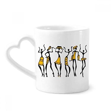 Imagem de Primitive África Aborígenes Preto Totems Desenho Caneca Café Cerâmica Copo Coração Vidro