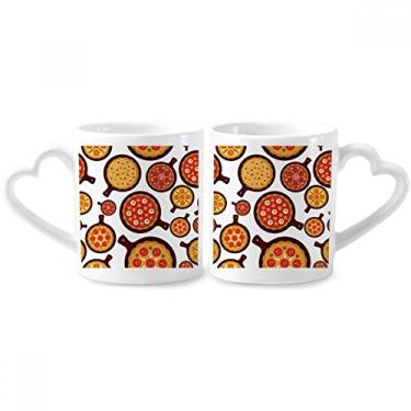 Imagem de Pizza Italy Tomate Foods Peppers Couple Porcelain Mug Set Ceramic Lover Cup Heart Handle