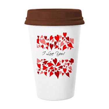 Imagem de Caneca vermelha do Dia dos Namorados I Love You Copo de cerâmica para copo de café