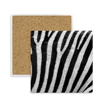 Imagem de Pinto Feather Porta-copos com design abstrato quadrado, suporte de subplaca para caneca