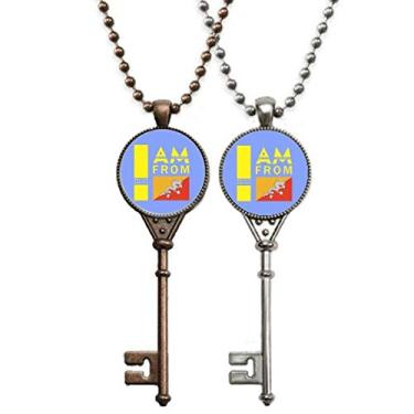 Imagem de OFFbb-USA I Am from Butan Art Deco Presente Fashion Chaveiro Pingente Joias Decoração de Casal
