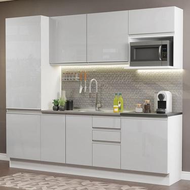 Imagem de Cozinha Completa Mdf Madesa Acordes Frentes Branco Brilho