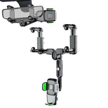 Imagem de pologmase telefone para espelho retrovisor | telefone carro giratório e retrátil – Suporte para telefone para espelho retrovisor rotação 360 graus, suporte universal telefone para carro para a maioria dos telefones