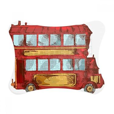 Imagem de Moldura de quebra-cabeça de desenho animado Doubledecker Grã-Bretanha Country Decoração de imagem