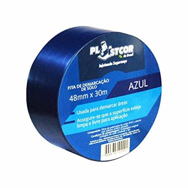 Imagem de Fita Para Demarcação de Solo e Vidro Plastcor Azul 48MM x 30MTS