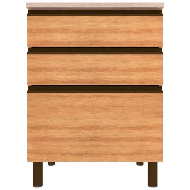 Imagem de Balcão Bartira Cristal MDP 15mm com 3 Gavetas - 60cm de largura