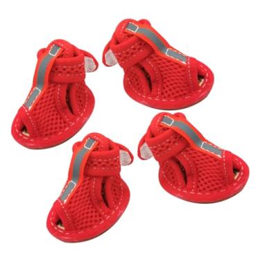 Imagem de Parliky 4 Pcs sandálias para animais de estimação sapatos para cachorros sapatos para cães botas de cachorro respiráveis sapatos protetores para cães sapatos antiderrapantes