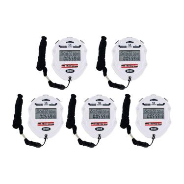 Imagem de Kit 5 Cronômetro Digital 99 Lap Split 10 Memórias Relógio Calendário Alarme Contador Temporizador Cd-3000 Portátil