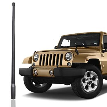 Imagem de Antena Anina de 13 polegadas compatível com Jeep Wrangler JK JL 2007-2018 Antena de borracha flexível de reposição para recepção de rádio de carro AM/FM